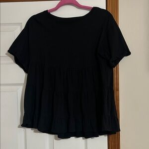 black short sleeve babydoll top
